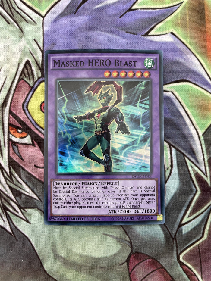 RATE-ENSE2 Masked Hero Blast Super Rare 1st Edition NM Yugioh Card