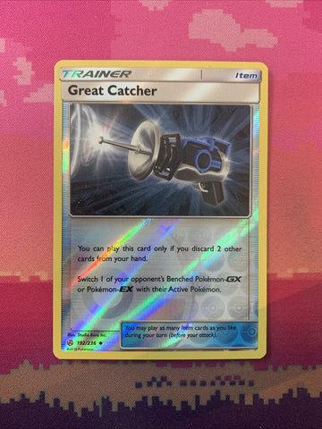 Pokemon Card Great Catcher Cosmic Eclipse Reverse Holo 192/236 Near Mint