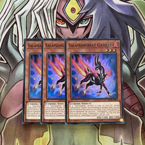 SDSB-EN003 x3 Salamangreat Gazelle Super Rare Excellent Condition Yugioh