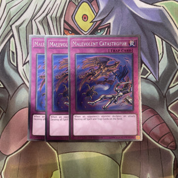 NKRT-EN033 Malevolent Catastrophe Platinum Rare x3 Excellent Condition Yugioh