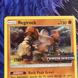 Pokemon Regirock SM74 STAFF Pre Release Black Star Promo Crimson Invasion