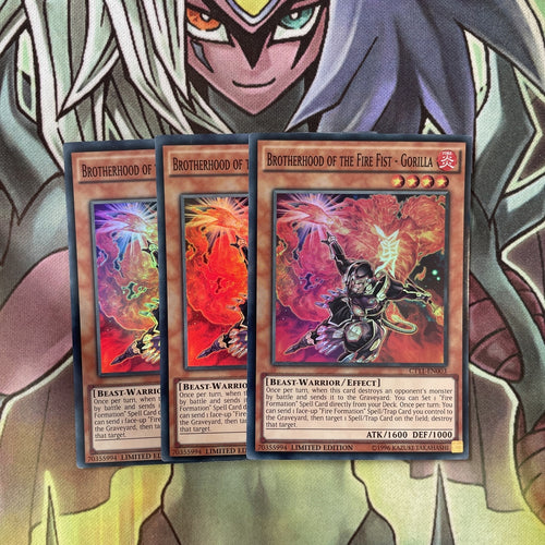 CT11-EN003 x3 Brotherhood of the Fire Fist - Gorilla Super Excellent Cond Yugioh