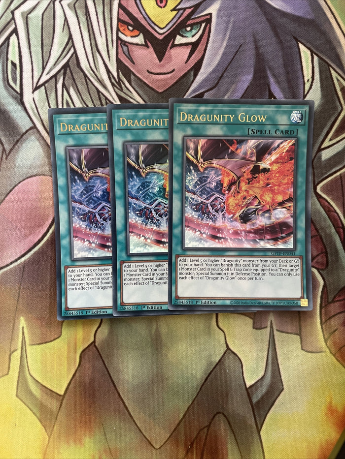 GFTP-EN041 x3 Dragunity Glow Ultra Rare Excellent Condition Yugioh