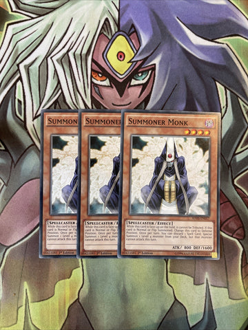 SDHS-EN017 x3 Summoner Monk Common Excellent Condition Yugioh