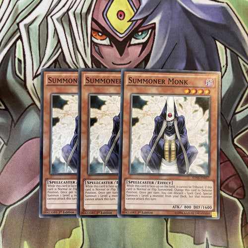 SDHS-EN017 x3 Summoner Monk Common Excellent Condition Yugioh