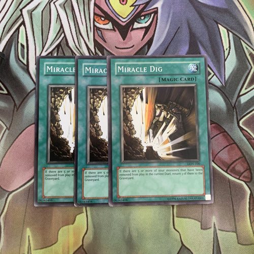 LON-100 x3 Miracle Dig Common Excellent Condition Yugioh