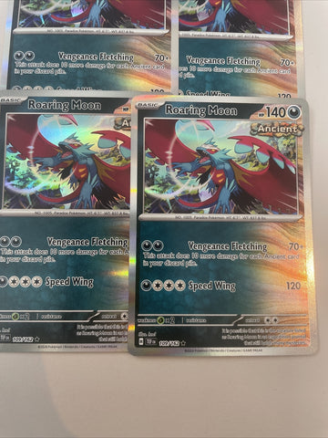 Pokemon TCG Roaring Moon 109/162 Playset S&V Temporal Forces (4 Cards) (back)