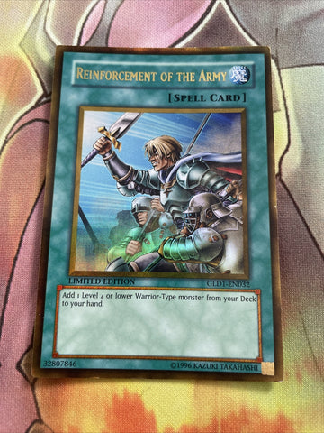 GLD1-EN032 1x Yugioh Gold Rare Reinforcement Of The Army Limited Edition