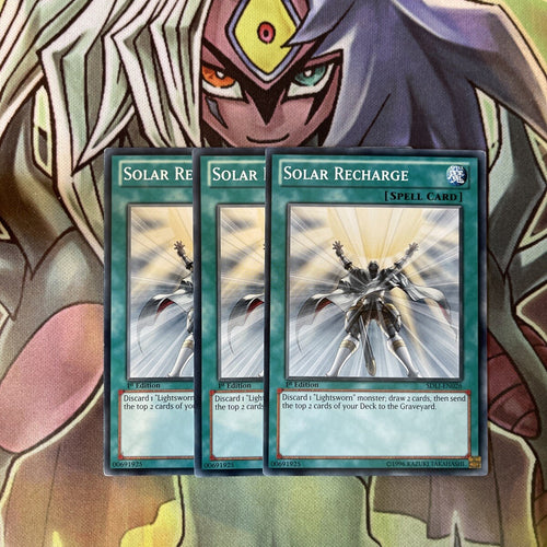 SDLI-EN026 x3 Solar Recharge Common Excellent Condition Yugioh