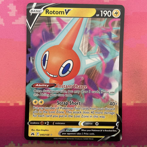 Pokemon Card Rotom V 058/196 Lost Origin NM