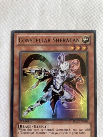 YUGIOH Constellar Sheratan Super Rare 1st Edition Near Mint HA07-EN005 (back)