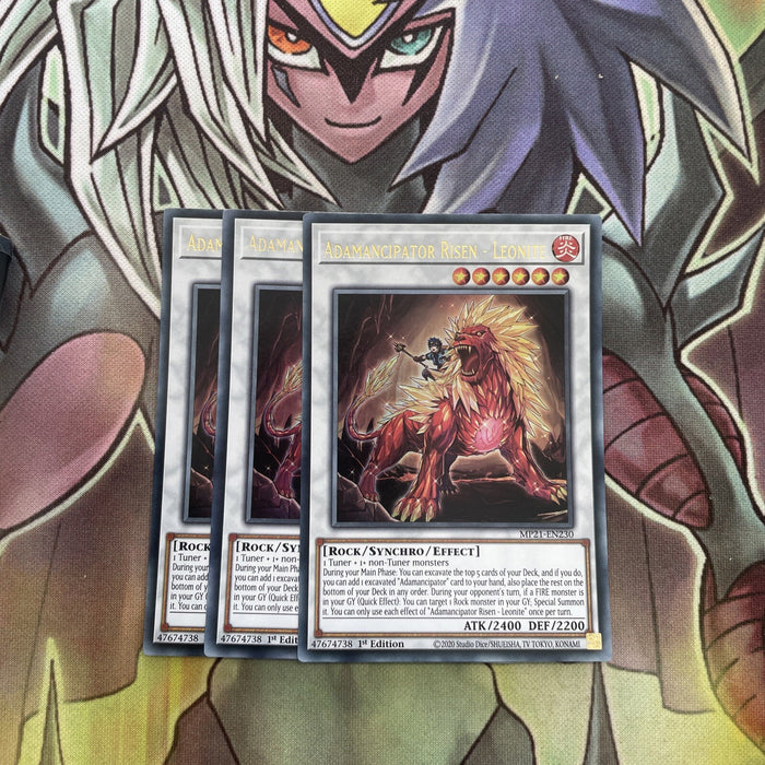 MP21-EN230 x3 Adamancipator Risen - Leonite Ultra Rare Excellent Conditon Yugioh