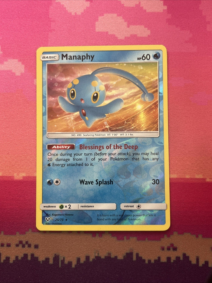 Pokemon Card Manaphy Shining Legends Reverse Holo Rare 25/73 Near Mint