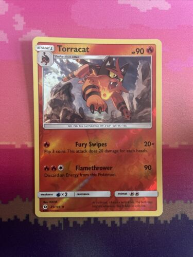 Pokemon Card Torracat Sun & Moon Reverse Holo Uncommon 25/149 NM
