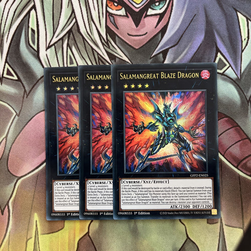 GFP2-EN025 x3 Salamangreat Blaze Dragon Ultra Rare Excellent Condition Yugioh