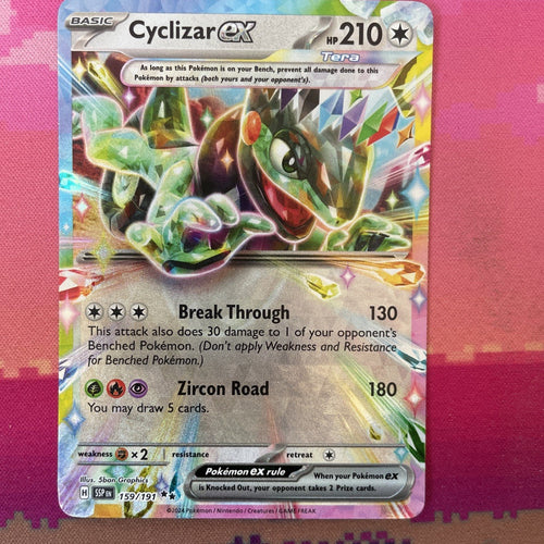 Pokemon Card Cyclizar ex 159/191 Double Rare Surging Sparks NM