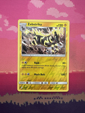 Pokemon Card Zebstrika Lost Thunder Reverse Holo Rare 45/181 Near Mint