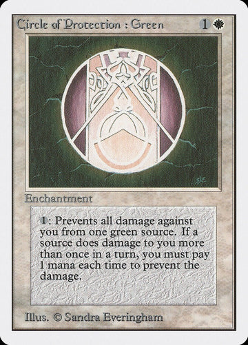Circle Of Protection : Green Unlimited Excellent Magic MTG