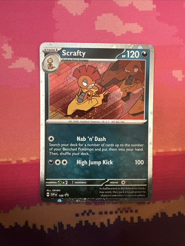 Pokemon Card Scrafty 188 Black Star Promo Cosmo Holo Near Mint