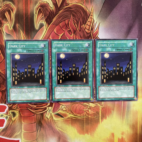 POTD-EN048 Yugioh Dark City rare 1st Edition playset x3 cards