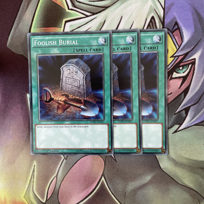 SDPD-EN027 x3 Foolish Burial Common Excellent Condition Yugioh