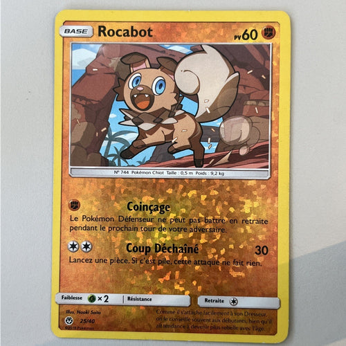 Pokemon Card Rockruff McDonald's 2018 Reverse Holo FRENCH 25/40 Light Play