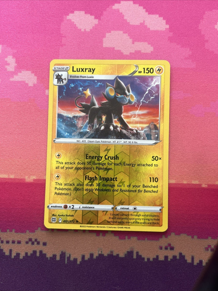Pokemon Card Luxray Brilliant Stars Reverse Holo Rare 051/172 NM