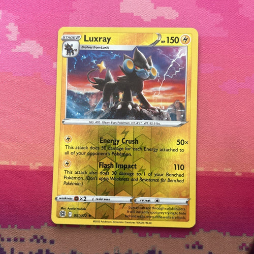 Pokemon Card Luxray Brilliant Stars Reverse Holo Rare 051/172 NM