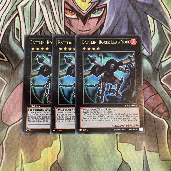 LTGY-EN050 x3 Battlin' Boxer Lead Yoke Rare Excellent Condition Yugioh