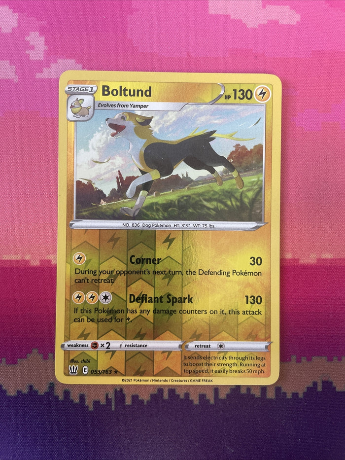 Pokemon Card Boltund Battle Styles Reverse Holo Rare 053/163 Near Mint