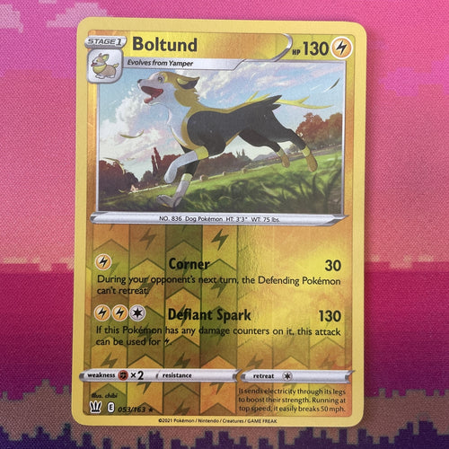 Pokemon Card Boltund Battle Styles Reverse Holo Rare 053/163 Near Mint