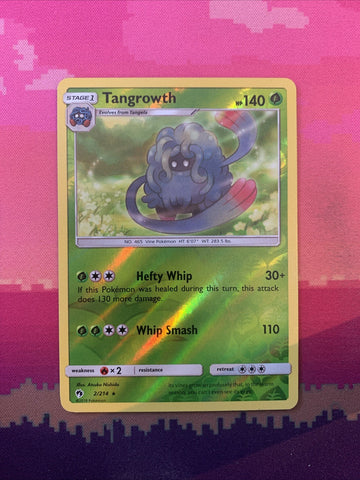 Pokemon Card Tangrowth Lost Thunder Reverse Holo Rare 2/214 Near Mint