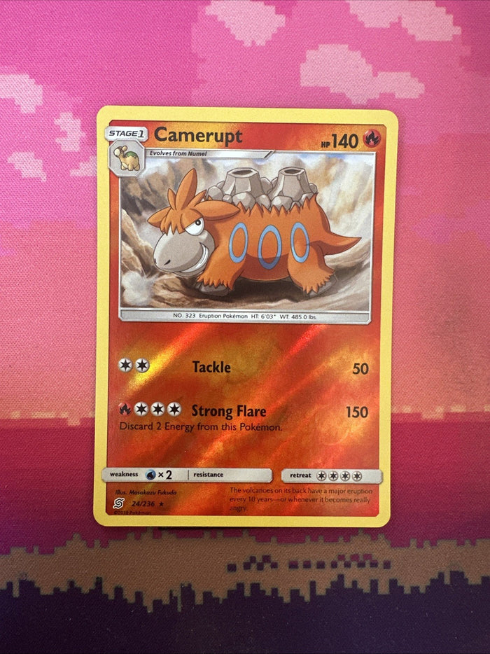 Pokemon Card Camerupt Unified Minds Reverse Holo Rare 24/236 Near Mint