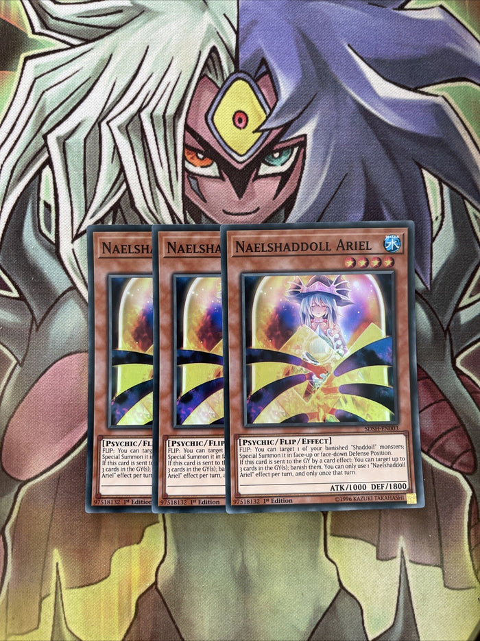SDSH-EN003 x3 Naelshaddoll Ariel Super Rare Excellent Condition Yugioh