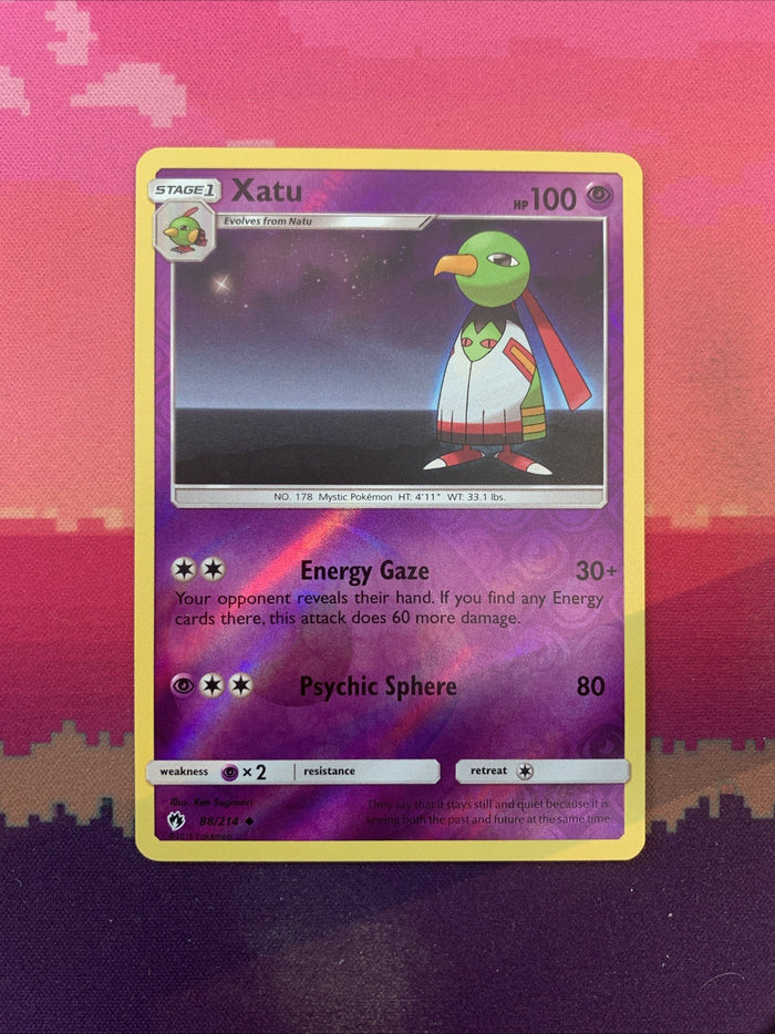 Pokemon Card Xatu Lost Thunder Reverse Holo Uncommon 88/214 NM