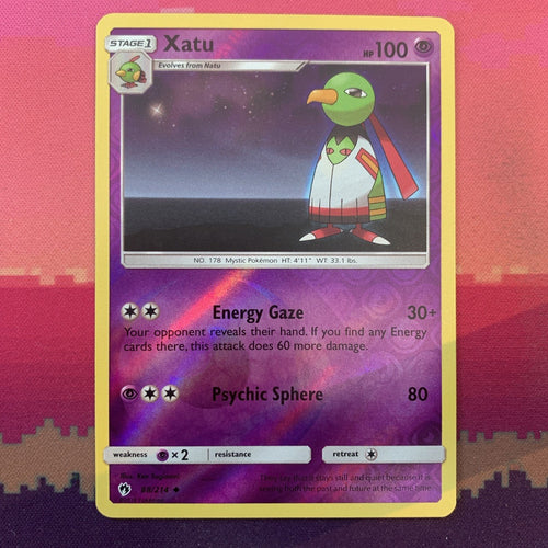 Pokemon Card Xatu Lost Thunder Reverse Holo Uncommon 88/214 NM