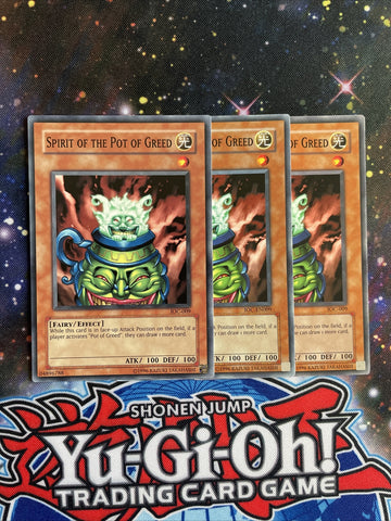 IOC-009 x3 Spirit Of The Pot Of Greed Common Playset Yugioh