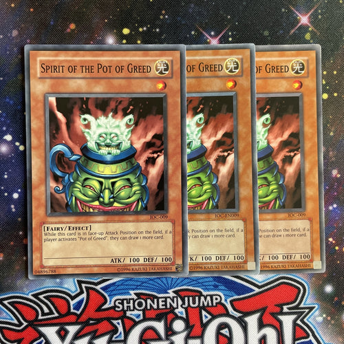 IOC-009 x3 Spirit Of The Pot Of Greed Common Playset Yugioh