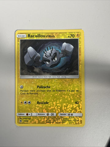 Pokemon Card Alolan Geodude McDonald's 2019 FRENCH Reverse 18/40 Moderately Play