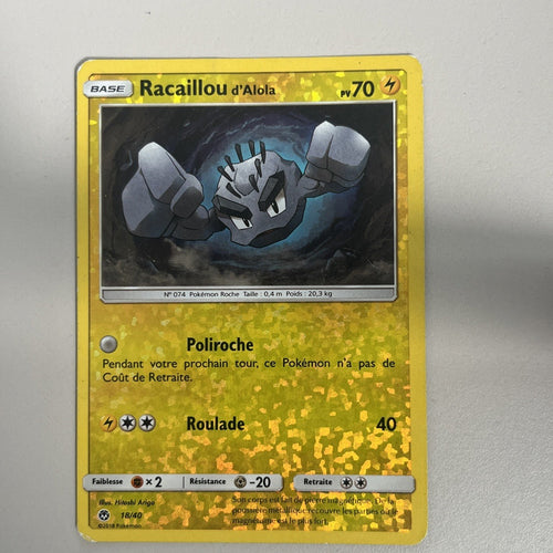Pokemon Card Alolan Geodude McDonald's 2019 FRENCH Reverse 18/40 Moderately Play