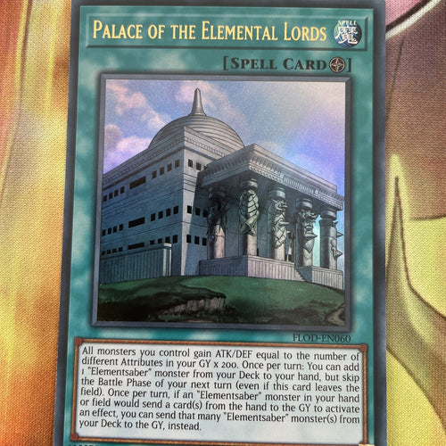 FLOD-EN060 PALACE OF THE ELEMENTAL LORDS Ultra Rare 1st Edition YuGiOh Card