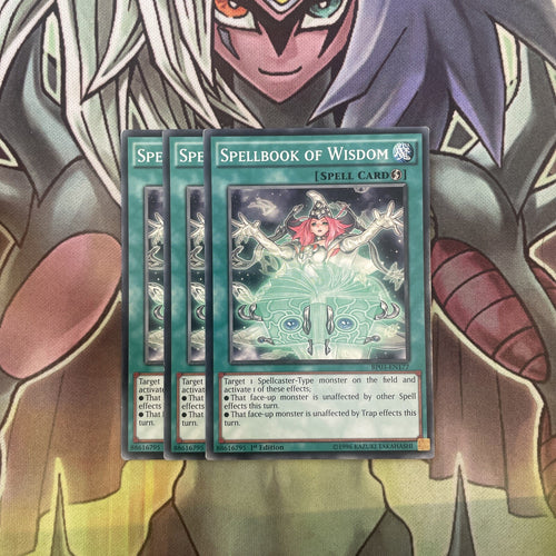 BP03-EN177 x3 Spellbook of Wisdom Common Excellent Condition Yugioh