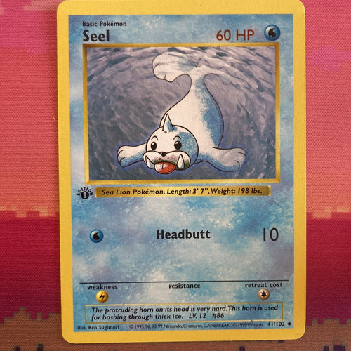Pokemon Card Seel Shadowless Base Set 1st Edition Uncommon 41/102 Near Mint