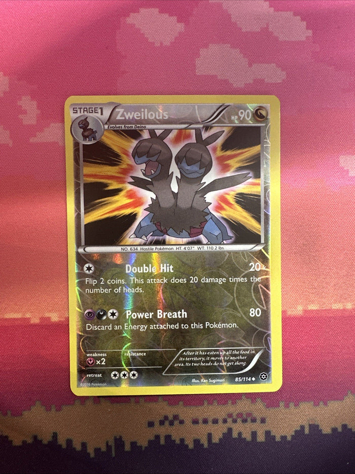 Pokemon Card Zweilous Steam Siege Reverse Holo 85/114 Near Mint