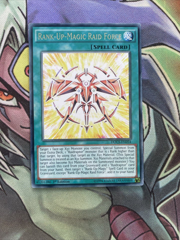 DOCS-EN054 Rank-Up-Magic Raid Force Rare 1st Edition NM Yugioh Card