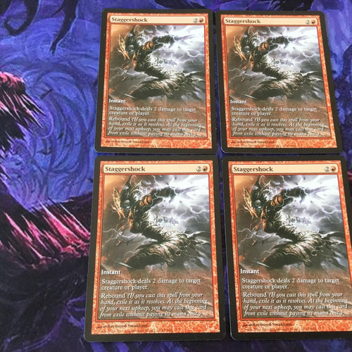 4x Staggershock Full Art Gameday Promo Excellent Magic MTG