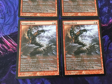 4x Staggershock Full Art Gameday Promo Excellent Magic MTG (back)