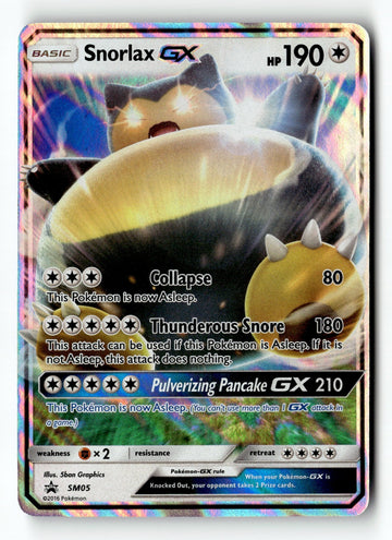 Pokemon Card Snorlax GX Holo LP SM Promos SM05