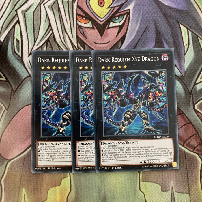 LEHD-ENC34 x3 Dark Requiem Xyz Dragon Common Excellent Condition Yugioh