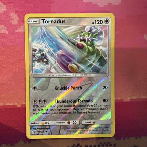Pokemon Card Tornadus Unified Minds Reverse Holo 178/236 Near Mint